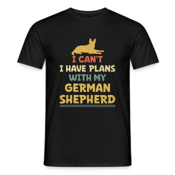 Ich kann nicht, ich habe Pläne mit meinem Deutschen Schäferhund GSD D - Männer T-Shirt - Schwarz - Vorne - AI Model Male 178 light (178cm)