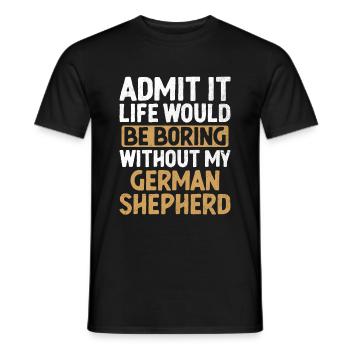 Admettez-le, la vie serait ennuyeuse sans mon anglais allemand. - T-shirt homme - noir - Devant - AI Model Male 178 light (178cm)