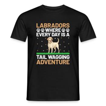 Labradors Where Every Day Is A Tail Wagging Advent - Men's T-Shirt - black - Front - AI Model Male 178 light (178cm)