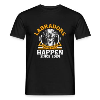 Labradors Making Fetch Happens Since 2024 Labrador - Men's T-Shirt - black - Front - AI Model Male 178 light (178cm)