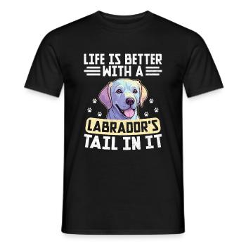 Das Leben Ist Besser Mit Dem Schwanz Eines Labradors Darin Labrad - Männer T-Shirt - Schwarz - Vorne - AI Model Male 178 light (178cm)