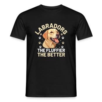 Labradors The Fluffier The Better Labrador Retriev - Men's T-Shirt - black - Front - AI Model Male 178 light (178cm)