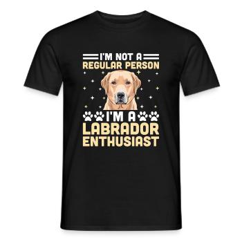 Ich bin kein normaler Mensch, ich bin ein Labrador-Enthusiast - Männer T-Shirt - Schwarz - Vorne - AI Model Male 178 light (178cm)