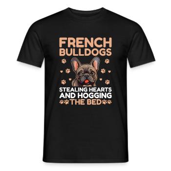 Französische Bulldoggen Stehlen Herzen Und Beschlagnahmung Des Seins - Männer T-Shirt - Schwarz - Vorne - AI Model Male 178 light (178cm)
