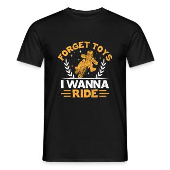 Drapeau américain Oublier les jouets Je veux faire de la moto - T-shirt homme - noir - Devant - AI Model Male 178 light (178cm)
