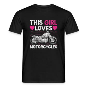 Dieses Mädchen liebt Motorräder Motorradfahren Biker Mot - Männer T-Shirt - Schwarz - Vorne - AI Model Male 178 light (178cm)