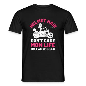 Helm Haare Kümmern Sie sich nicht um das Leben der Mutter auf zwei Rädern - Männer T-Shirt - Schwarz - Vorne - AI Model Male 178 light (178cm)