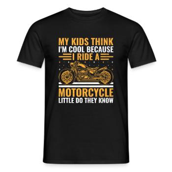 My Kids Think I'm Cool Because I Ride A Motorcycle - Men's T-Shirt - black - Front - AI Model Male 178 light (178cm)