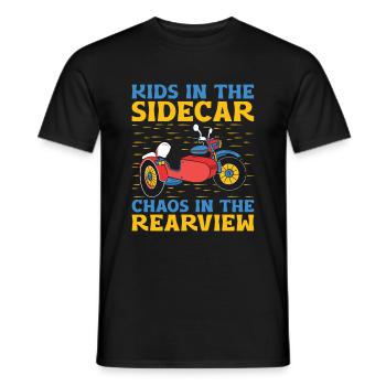 Enfants dans le side-car Chaos dans le rétroviseur Motorcyc - T-shirt homme - noir - Devant - AI Model Male 178 light (178cm)