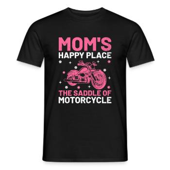 Mammas lyckliga plats sadeln av motorcykel motorcy - T-shirt herr - svart - Fram - AI Model Male 178 light (178cm)