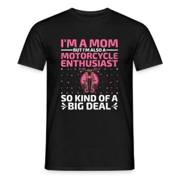 Je suis une maman mais je suis aussi une passionnée de moto - T-shirt homme - noir - Devant - AI Model Male 178 light (178cm)