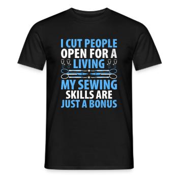 I Cut People Open For A Living My Sewing Skills Su - Men's T-Shirt - black - Front - AI Model Male 178 light (178cm)