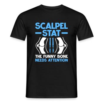 Skalpell Stat: Der lustige Knochen braucht Aufmerksamkeit Surgeo - Männer T-Shirt - Schwarz - Vorne - AI Model Male 178 light (178cm)