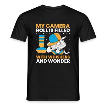 Cat Photographers Cat Lovers Photograpy Cats Photo - Men's T-Shirt - black - Front - AI Model Male 178 light (178cm)