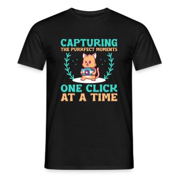 Cat Photographers Cat Lovers Photograpy Cats Photo - Men's T-Shirt - black - Front - AI Model Male 178 light (178cm)