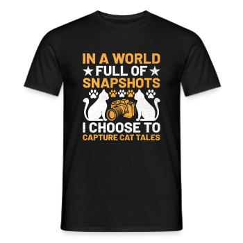 Cat Photographers Cat Lovers Photograpy Cats Photo - Men's T-Shirt - black - Front - AI Model Male 178 light (178cm)