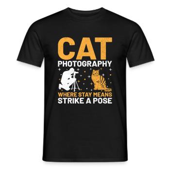 Chat Photographes Chat Amoureux Des Chats Photo - T-shirt homme - noir - Devant - AI Model Male 178 light (178cm)