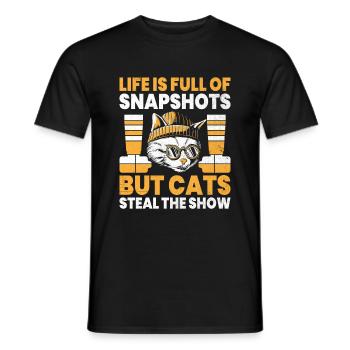 Chat Photographes Chat Amoureux Des Chats Photo - T-shirt homme - noir - Devant - AI Model Male 178 light (178cm)