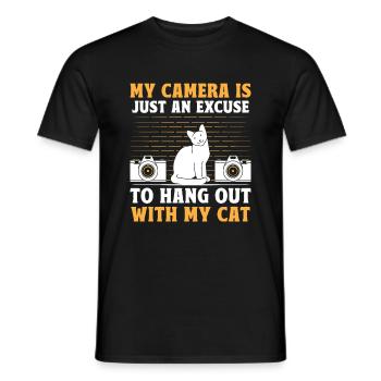 Chat Photographes Chat Amoureux Des Chats Photo - T-shirt homme - noir - Devant - AI Model Male 178 light (178cm)