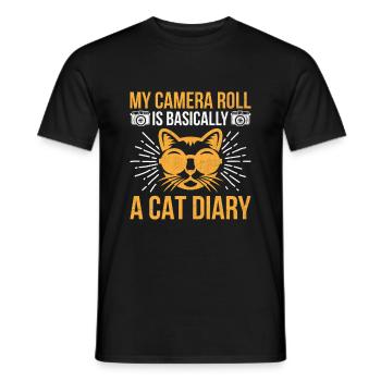 Katzen Fotografen Katzenliebhaber Fotografie Katzen Foto - Männer T-Shirt - Schwarz - Vorne - AI Model Male 178 light (178cm)