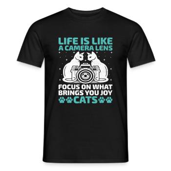 Cat Photographers Cat Lovers Photograpy Cats Photo - Men's T-Shirt - black - Front - AI Model Male 178 light (178cm)