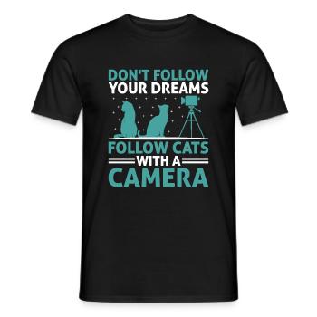 Cat Photographers Cat Lovers Photograpy Cats Photo - Men's T-Shirt - black - Front - AI Model Male 178 light (178cm)