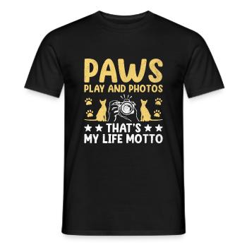 Cat Photographers Cat Lovers Photograpy Cats Photo - Men's T-Shirt - black - Front - AI Model Male 178 light (178cm)