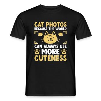 Chat Photographes Chat Amoureux Des Chats Photo - T-shirt homme - noir - Devant - AI Model Male 178 light (178cm)