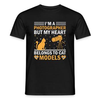 Cat Photographers Cat Lovers Photograpy Cats Photo - Men's T-Shirt - black - Front - AI Model Male 178 light (178cm)