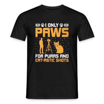 Cat Photographers Cat Lovers Photograpy Cats Photo - Men's T-Shirt - black - Front - AI Model Male 178 light (178cm)