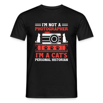 Cat Photographers Cat Lovers Photograpy Cats Photo - Men's T-Shirt - black - Front - AI Model Male 178 light (178cm)