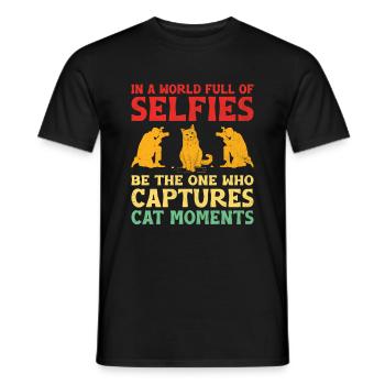 Cat Photographers Cat Lovers Photograpy Cats Photo - Men's T-Shirt - black - Front - AI Model Male 178 light (178cm)