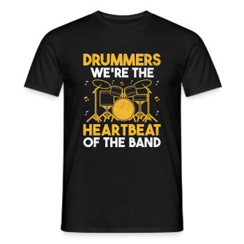 Drummers We're The Heartbeat Of The Band Drumming - Men's T-Shirt - black - Front - AI Model Male 178 light (178cm)