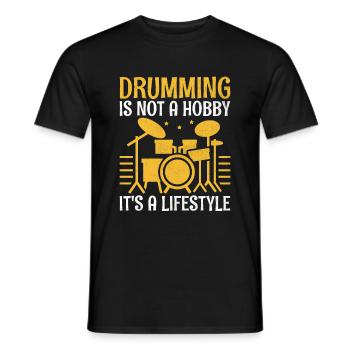 Le tambour n’est pas un passe-temps, c’est un style de vie Tambour - T-shirt homme - noir - Devant - AI Model Male 178 light (178cm)
