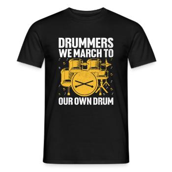 Trommler Wir marschieren zu unserer eigenen Trommel Trommeln Schlagzeuger - Männer T-Shirt - Schwarz - Vorne - AI Model Male 178 light (178cm)