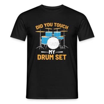 Hast du mein Schlagzeug berührt Schlagzeug Schlagzeug Schlagzeuger - Männer T-Shirt - Schwarz - Vorne - AI Model Male 178 light (178cm)