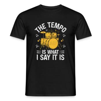 Le tempo est ce que je dis, c’est tambour - T-shirt homme - noir - Devant - AI Model Male 178 light (178cm)