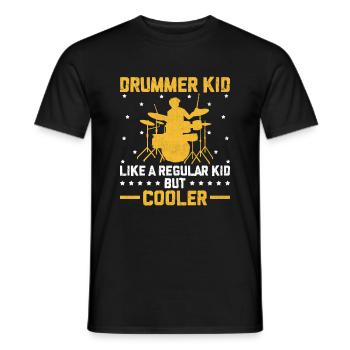 Drummer Kid Like A Regular Kid But Cooler Drum Dru - Men's T-Shirt - black - Front - AI Model Male 178 light (178cm)