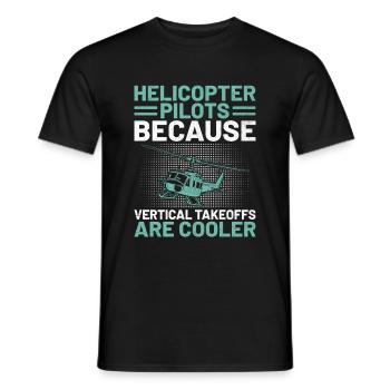 pilotes d’hélicoptère parce que les décollages verticaux sont - T-shirt homme - noir - Devant - AI Model Male 178 light (178cm)
