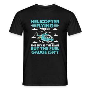 Vol en hélicoptère là où le ciel est la limite Pilote - T-shirt homme - noir - Devant - AI Model Male 178 light (178cm)