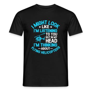 Toi Mais dans ma tête, je pense à Flying Helic - T-shirt homme - noir - Devant - AI Model Male 178 light (178cm)
