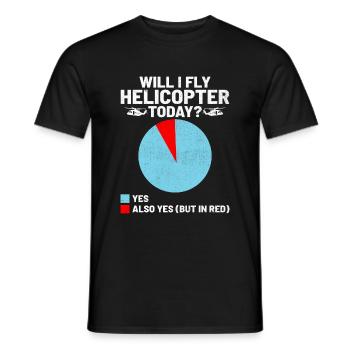 Vais-je piloter un hélicoptère aujourd’hui hélicoptères Aviator Pi - T-shirt homme - noir - Devant - AI Model Male 178 light (178cm)