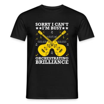 Sorry I Can't I'm Busy Orchestrating Brilliance Te - Men's T-Shirt - black - Front - AI Model Male 178 light (178cm)