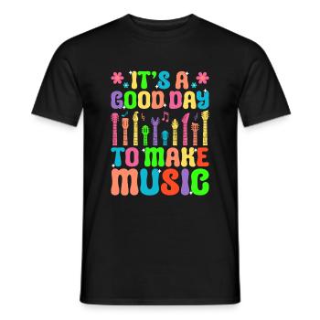 C’est un bon jour pour faire la classe de professeur de musique Teachi - T-shirt homme - noir - Devant - AI Model Male 178 light (178cm)