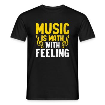 La musique est mathématique avec un sentiment d’enseignement en classe de musicien - T-shirt homme - noir - Devant - AI Model Male 178 light (178cm)