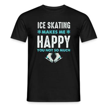 Skating Makes Me Happy- Figure Skating Gifts - Men's T-Shirt - black - Front - AI Model Male 178 light (178cm)