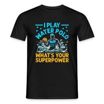 Ich spiele Wasserball Was ist deine Superkraft Aquatic P - Männer T-Shirt - Schwarz - Vorne - AI Model Male 178 light (178cm)