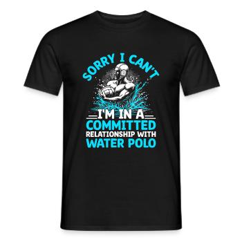 Sorry I Can't I'm In A Committed Relationship Wate - Men's T-Shirt - black - Front - AI Model Male 178 light (178cm)