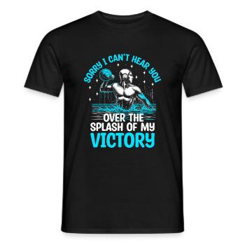 Désolé, je ne peux pas vous entendre par-dessus l’éclaboussure de mon Victo - T-shirt homme - noir - Devant - AI Model Male 178 light (178cm)