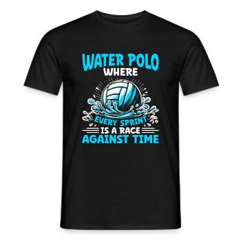 Water-polo où chaque sprint est une course contre Ti - T-shirt homme - noir - Devant - AI Model Male 178 light (178cm)